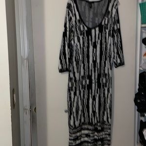 Long sleeve mid calf sweater dress